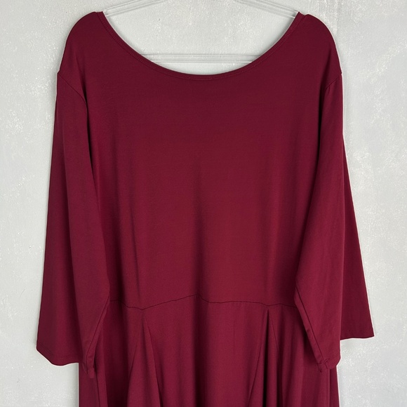Midnight Velvet midi dress plus size 3X jersey knit fit & flare burgundy NEW - Picture 10 of 15
